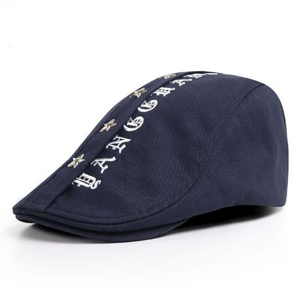 

visors xeongkvi korean pentagram letter caps spring summer brand snapback cotton hats for women men embroidery peaked cap, Blue;gray