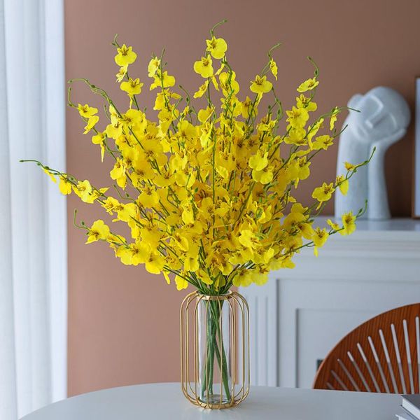 

decorative flowers & wreaths dancing orchid for bride fake flower faux artificial silk home decoration wedding bouquet living room