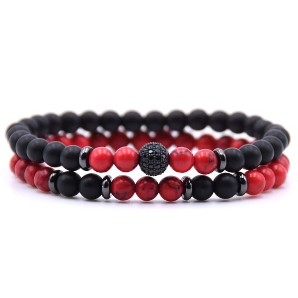 

2pc/sets natural stone bracelet men micro pave cz 8mm disco ball charms bracelets for women men jewelry, Golden;silver