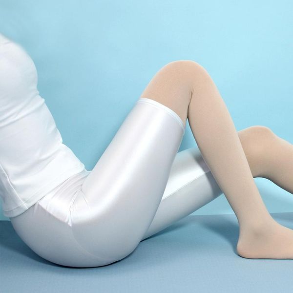 

yoga outfits my 2021 glossy half pants women bike cycling short shiny sports shorts fitness clothes female gym running, White;red
