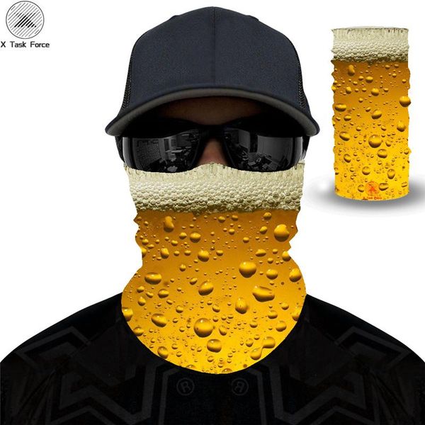 

scarves novelty design beer 3d print men women quick-drying headband funny outdoor sports hiking hijab scarf neck gaiter dust mask, Blue;gray