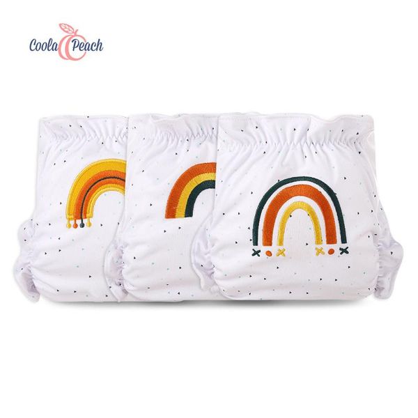 

cloth diapers coola peach adjustable washable and reusable rainbow series pocket for 3 - 15kg babies