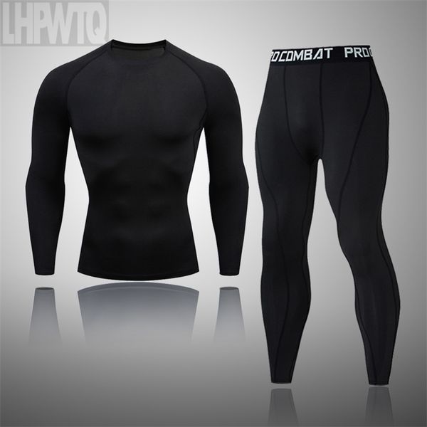 

men thermal underwear sets compression fleece sweat quick drying thermo underwear men clothing long johns 211105, Black;white