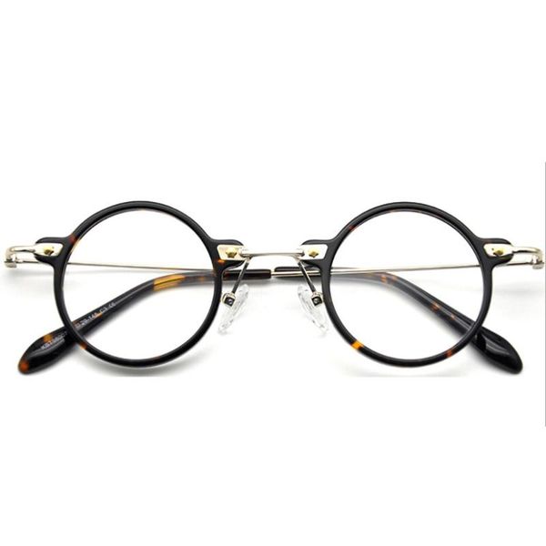 

fashion sunglasses frames 80146 acetate round retro glasses frame handmade male female optical computer eyeglasses, Black
