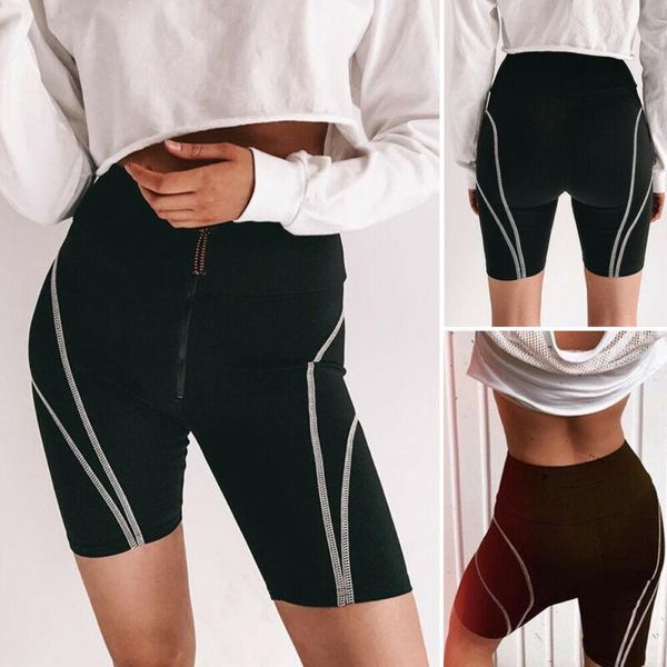 

women's shorts womens smooth quick-dry fitness skinny tight workout running hiking riding exercise bodycon short pants black, White;black