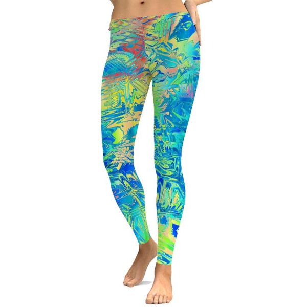 

women's leggings personalized graffiti painted fun fitness ladies, Black