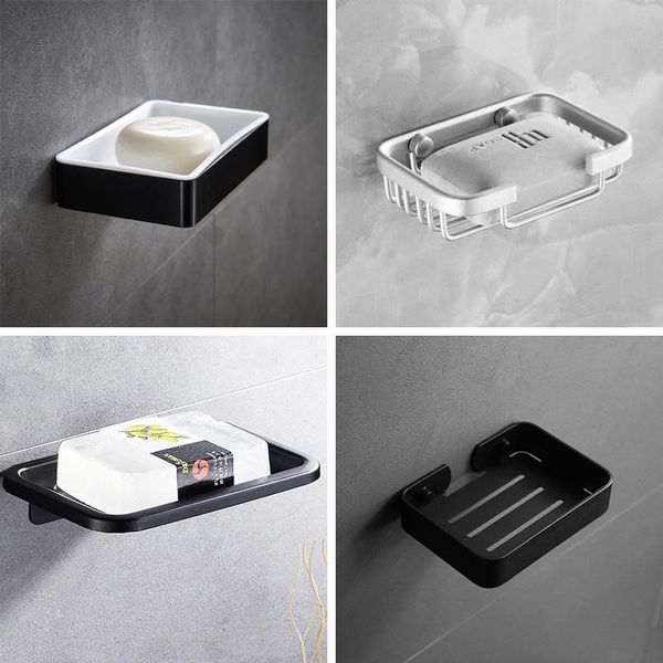 

soap dishes metal box adhesive dish bathroom holder wall-mounted draining pendant