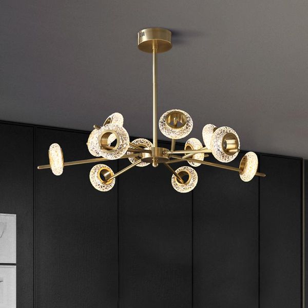 

chandelier modern for living room dining luxury copper design crystal ceiling pendant lamp bedroom lighting fixture chandeliers