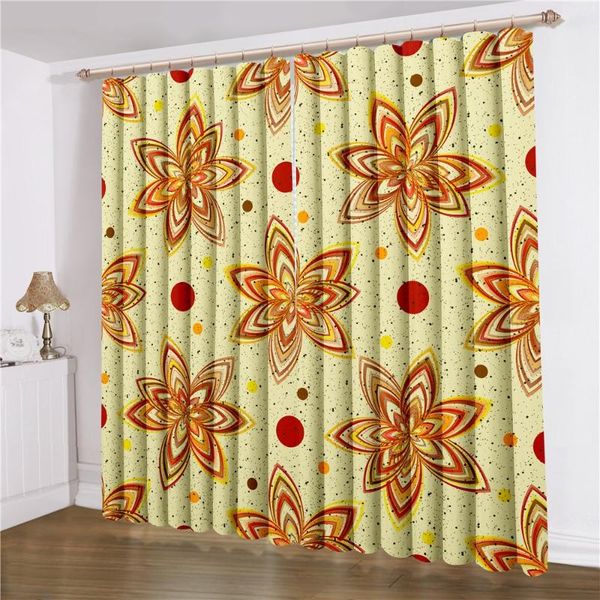 

curtain & drapes 3d print colorful window 2 panels autumn flowers for bedroom treatment home