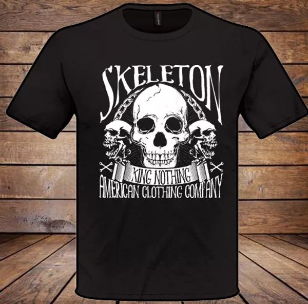 

king nothing esqueleto camiseta hombre mujer navidad regalo divertido, White;black