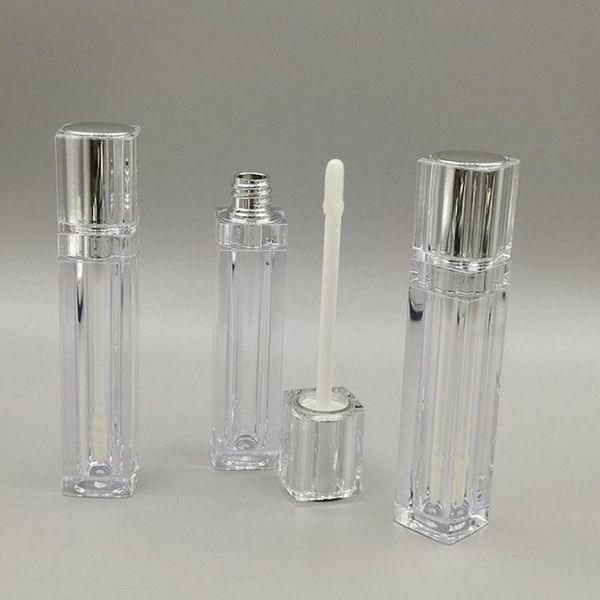 

150pcs 8ml empty transparent pe lip gloss tubes plastic lipstick mini cute sample cosmetic container with gold /silver cap storage bottles &