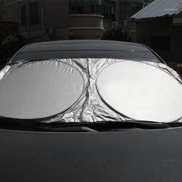 

auto car front rear window foldable jumbo visor sun shade windshield cover block1