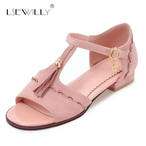 

lsewliiy arriva women flat sandals shoes 2021 summer sweet 5 colors ankle buckle plus size 28-52 fashion s184, Black