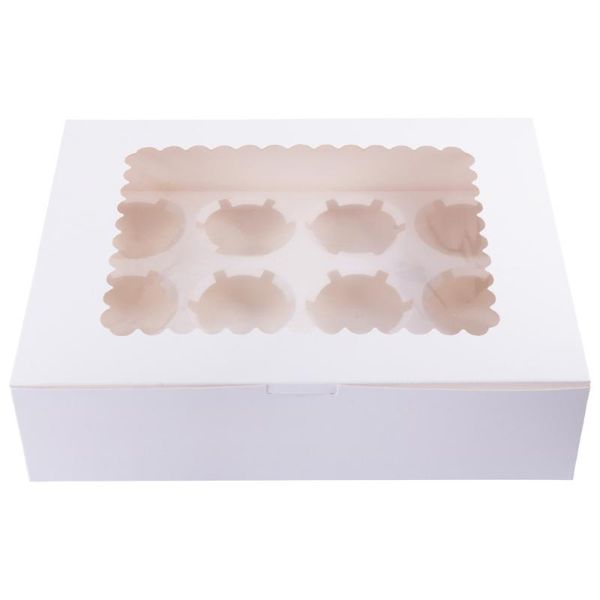 

gift wrap 12pcs packaging box cupcake storage cake container without ribbon