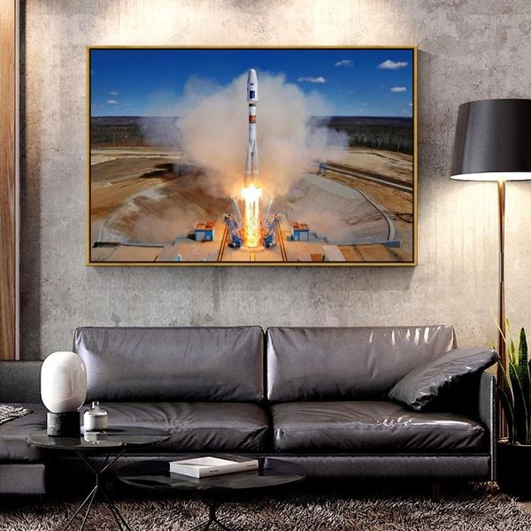 

paintings artcozy oil canvas painting soyuz_rocket_space_launch_vostochny_cosmodrome_russia_spaceport for home decoration wall art
