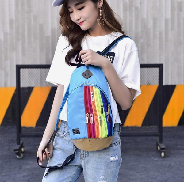 

waist bags trendy travel bag fashion rainbow messenger chest korean children's backpack parent-child dual-use female
