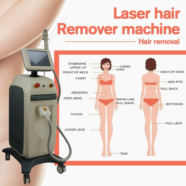 Macchina per la depilazione laser a diodi 808nm 808 Rimozione permanente 20 milioni di colpi adatti per il corpo del viso