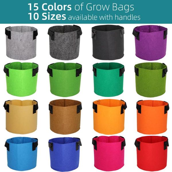 

planters & pots rbcfhl 1-20gallon 15 colors garden grow bag w/ handles indoor outdoor fabric aeration plant pot container flower vegetable p