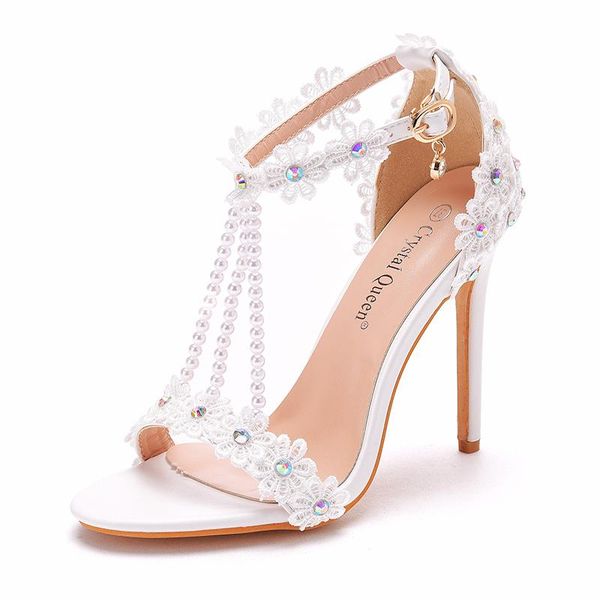 

dress shoes sandals white one-word buckle stiletto fish mouth roman open-toed 11 cm beaded high-heeled, Black