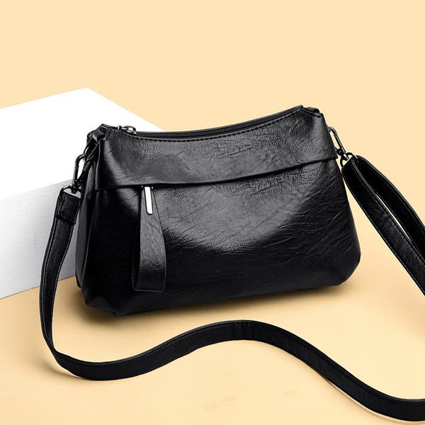 

evening bags women's bag 2021 fashion soft leather middle-aged one shoulder messenger
