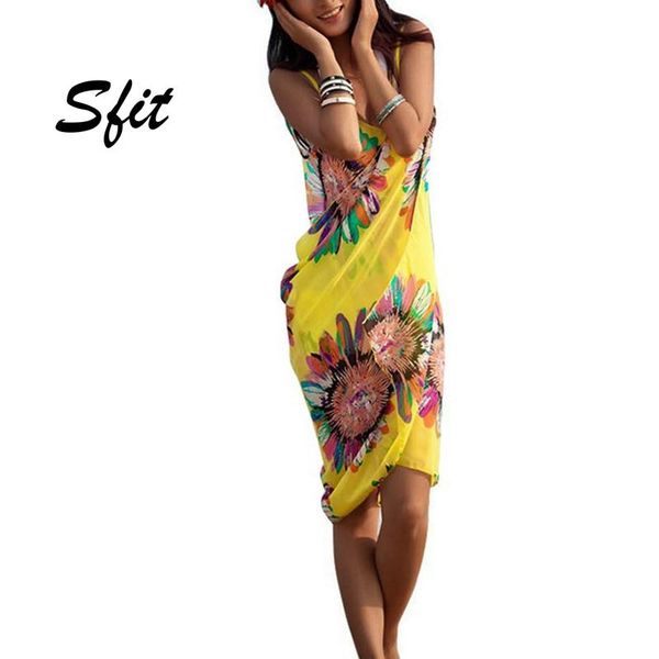 

women cover-up bathing suits bikini shawl sunscreen chiffon beach big size floral print spaghetti tunic 2021 women's swimwear, White;black