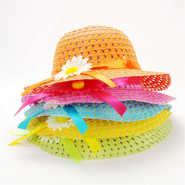 

sunflower children's straw hat handbag set girls' beach hat, Yellow
