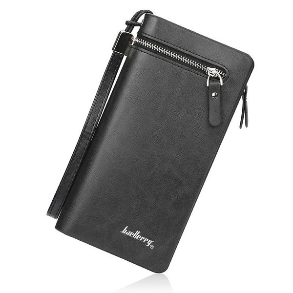 

wallets business hand bag retro mobile phone man purse long zipper multi-card, Red;black