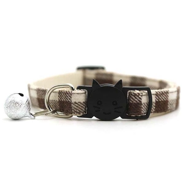 

comfortable nylon and plaid cloth dog collar for outdoor walks with bells anti-lost cat necklace does not hurt neck pet supplies collars & l