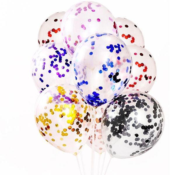 

party decoration 12inch 2.8g transparent sequin balloon colorful aluminum foil paper children's birthday wedding festival