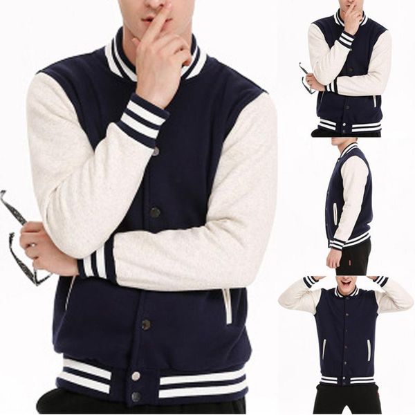 

men's jackets autumn outwear patchwork printed jacket casual stand collar sweater button up baseball coats, Black;brown