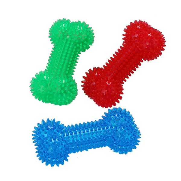 Brinquedo do osso de borracha animal de estimação mastigam os jogos interativos do cão escova de dentes Som forte animais de estimação resistente à mordida para acessórios
