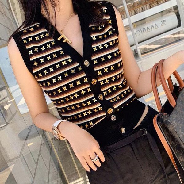 

women's sweaters 2021 autumn winter knitwear v-neck minimalist cardigan knitted casual striped, White;black