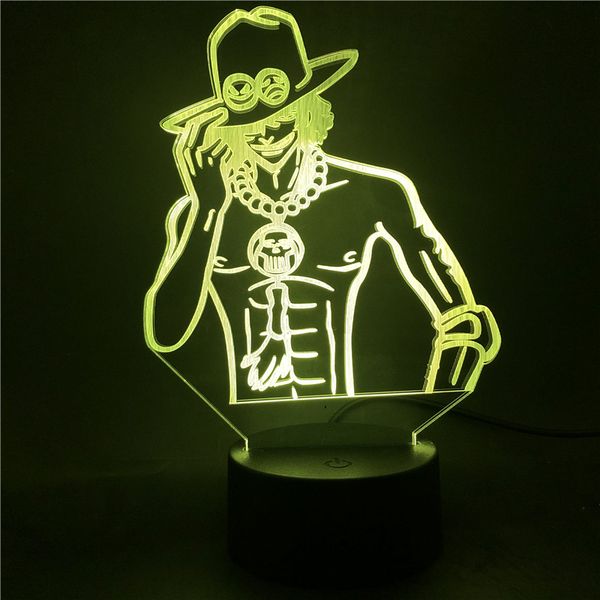 

3d light portgas d. ace anime led nighlight for bedroom decoration night lamp kids gift