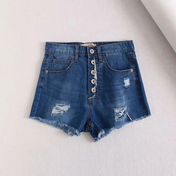 

women's jeans casual solid mini straight leg shorts dlzk109, Blue
