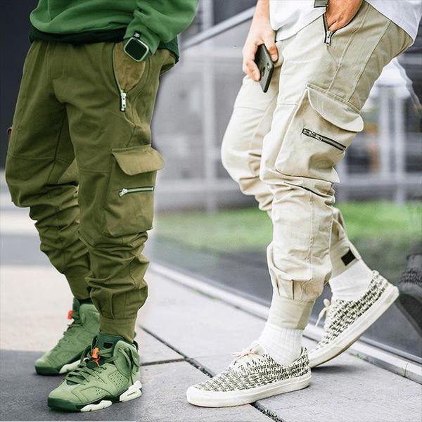 

cargo hip hop streetwear women pants jogger fashion trousers gyms fitness casual joggers mens sweatpants, Black