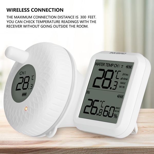 

inkbird ibs-p01r wireless floating pool thermometer pet bath for swimming pool bath water spas aquariums & fish ponds