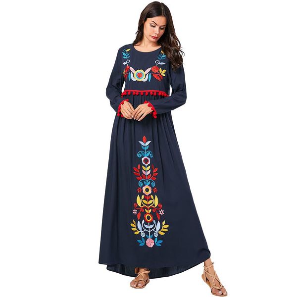 

turkey arab muslim abaya dress women kimono moroccan kaftan elbise embroidery maxi hijab dresses islamic clothing vestidos 2021, Red