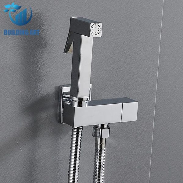 Rubinetti per bidet Acqua fredda Bidet in ottone cromato Bagno Spruzzatore per WC Rubinetto per doccia musulmano Shattafs per montaggio a parete igienico