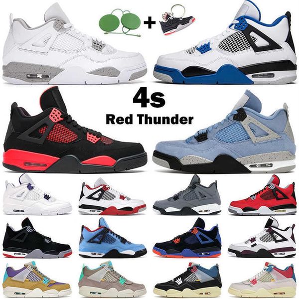 

men women basketball shoes jumpman 4s 4 red thunder desert moss cool grey university blue white oreo black cat bred mens trainers sportsa57