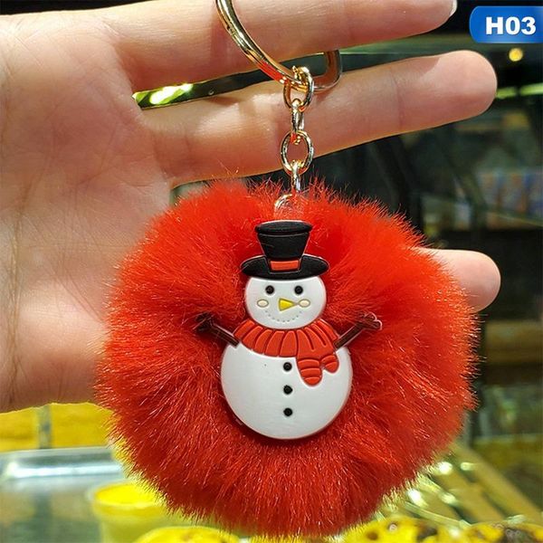 

keychains cute pvc animal christmas ball key chain pendant lady bag car gift, Silver