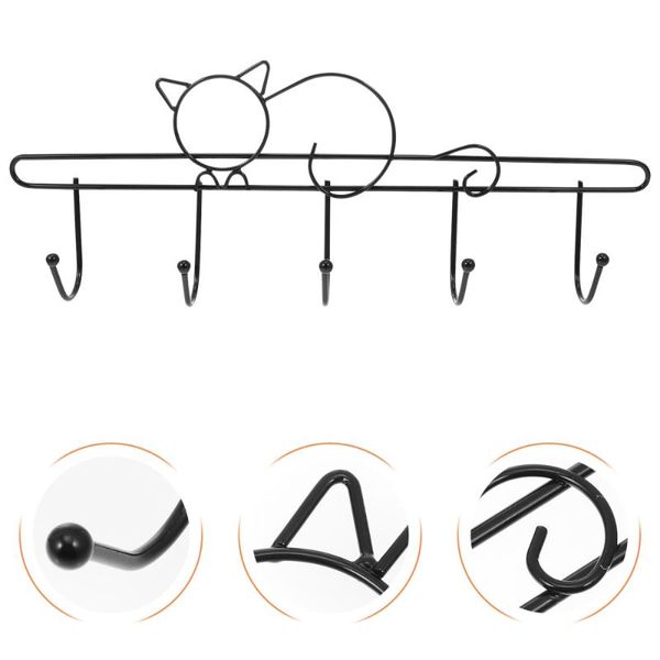 

hooks & rails 1pc household practical home iron art coat hook durable towel key (black)