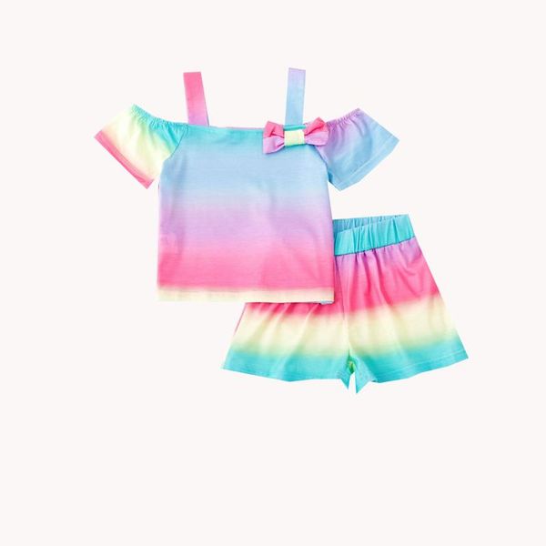 

clothing sets summer girls' children's sports solid color two-piece pants short-sleeved suit the listing baby girl, White