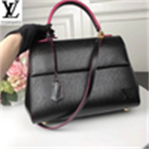 

handles brand designer luxury fdnj black rose red side water ripples leather shoulder cluny mm medium handbag handbags bag bag totes