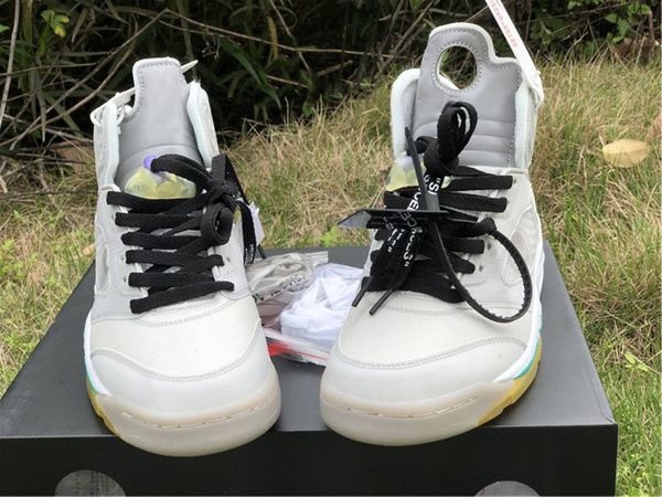 

jumpman 5s ow men basketball designer shoes material off union 5 white yellow genuine leather outdoor sport sneakers come with boxdgb9