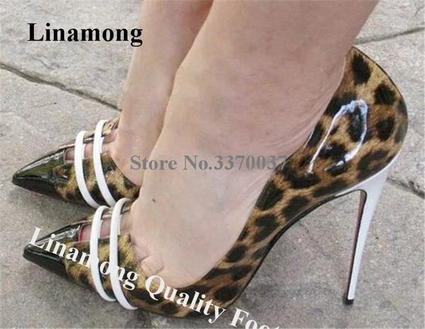 

dress shoes linamong brand design pointed toe leopard stiletto heel pumps cut-out straps glitter high heels formal, Black