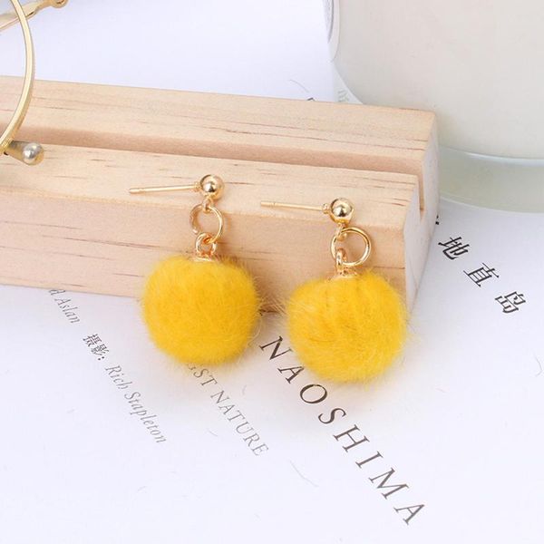 

dangle & chandelier fashion 2021 simple autumn and winter plush ball short earrings cute multicolor female wholesale, Silver