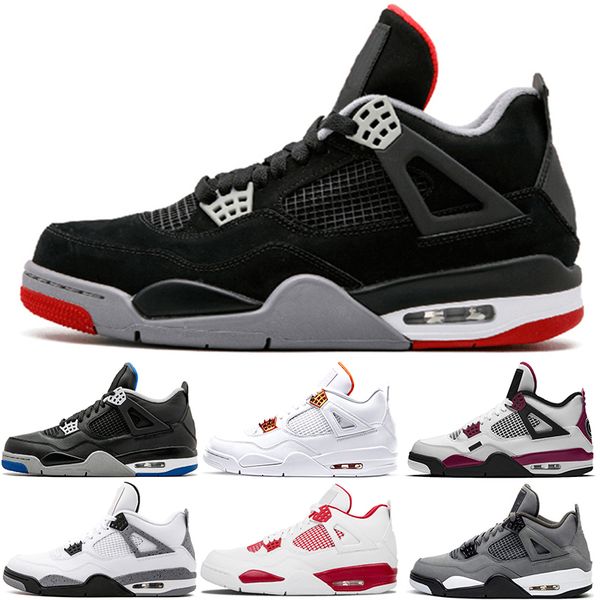

classic men high basketball shoes 4 4s black cat court purple university red neon bred alternate motorsport orange metallic white cement coo