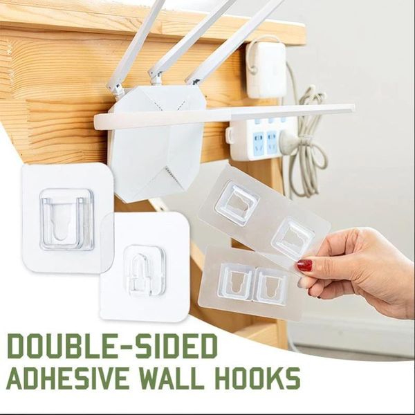 

hooks & rails home double-sided adhesive wall hanger strong transparent suction cup sucker storage holder