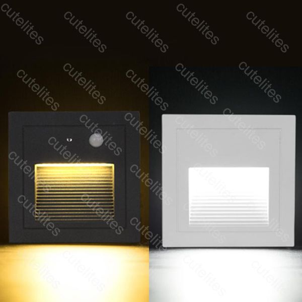 

wall lamp recessed led stair light square 5w/3w pir corner in step for concrete stairway night lights 220 waterproof