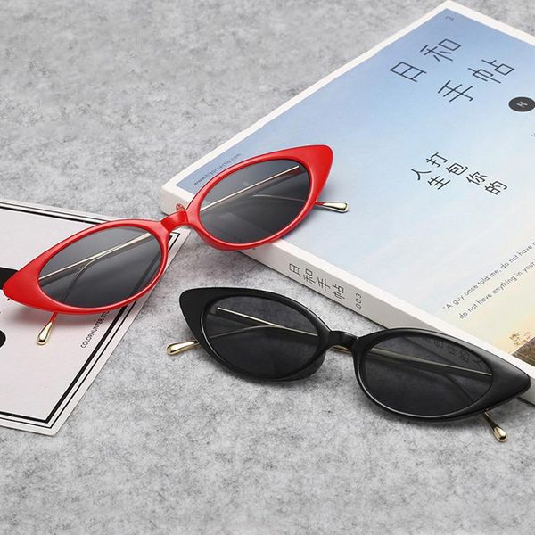 

sunglasses retro cat eye small frame ladies glasses personality woman classic charming, White;black